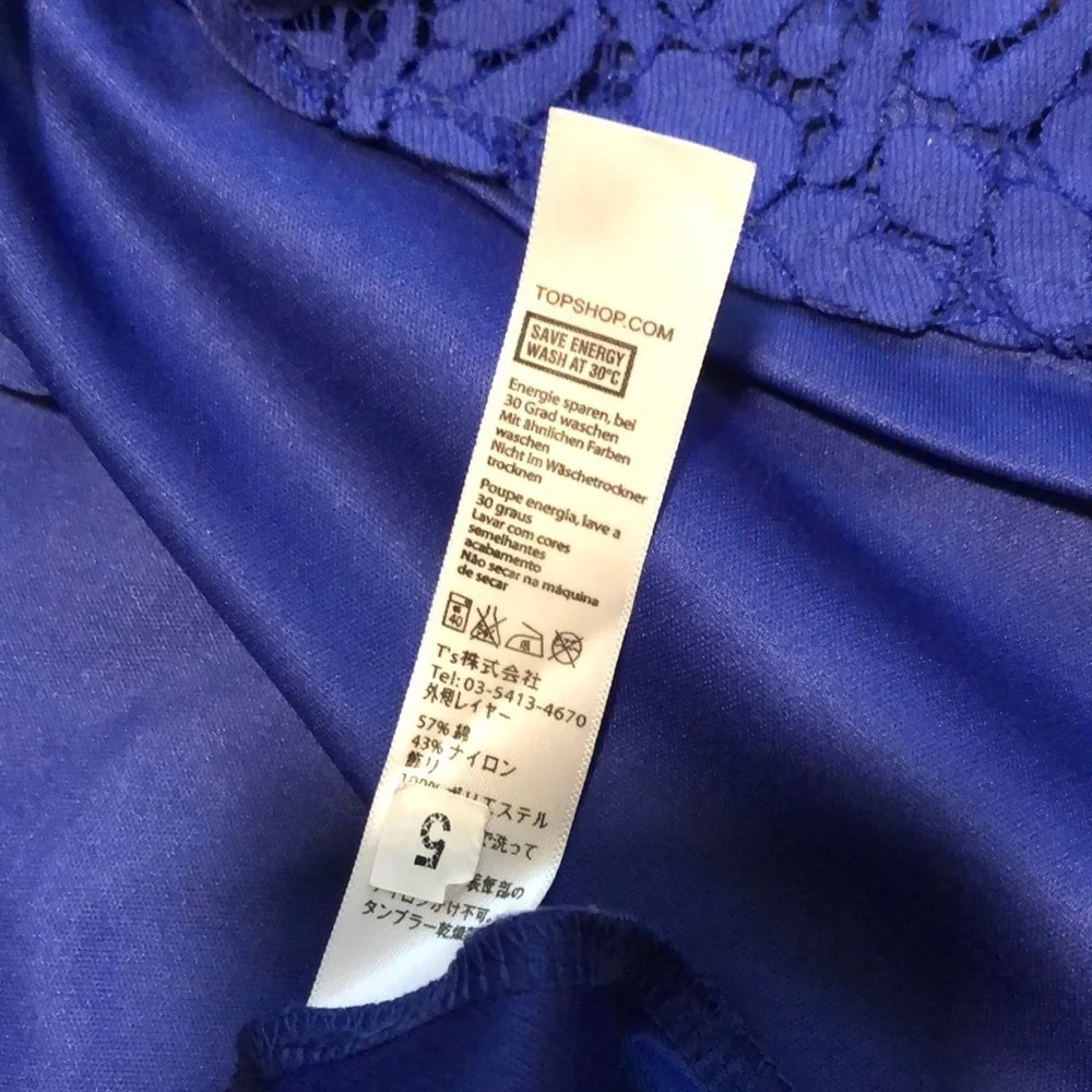 Top Shop Blue Lace Skater Skirt - Picture 7 of 7